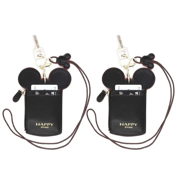 Mouse Ears ID Badge Holder with Wallet & Lanyard - Set of 2 - Picture 2 of 4